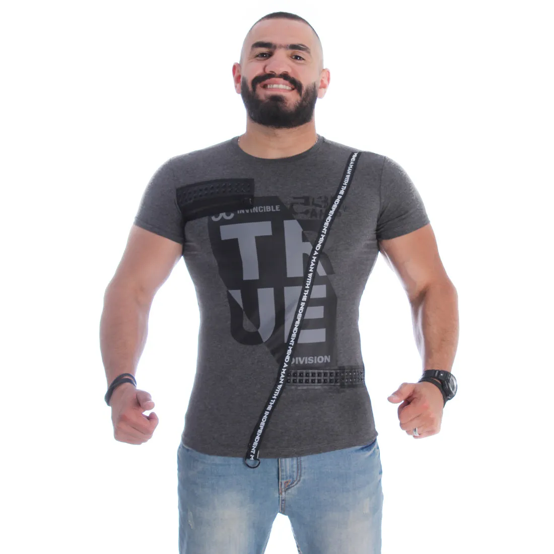 Men T-shirt- gray / made in Turkey -3357